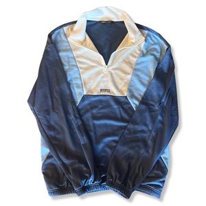 SHEIN Men Zip Half Placket Letter Embroidery Colorblock Jacket “Joyful”